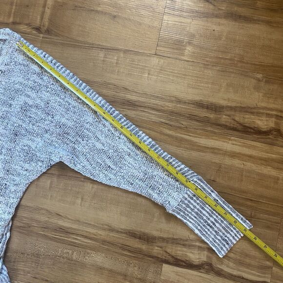 SPLENDID S Women’s Oversized Sweater Gray White Chunky Open Knit Boxy Beachy USA - Picture 14 of 16